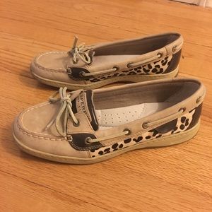 Sperry topsider cheetah print boat shoes